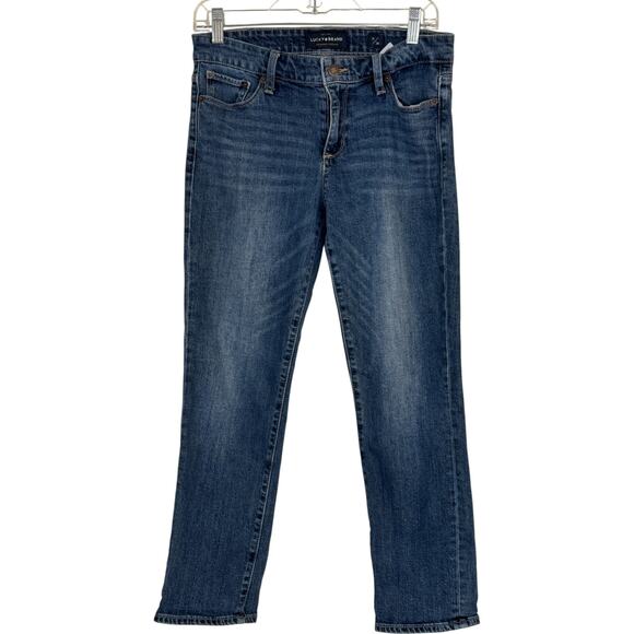 Lucky Brand Sweet Crop Jeans Womens 6/28 Blue Stretch Denim Mid Rise - Picture 1 of 14